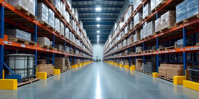 Interior of a modern logistics warehouse